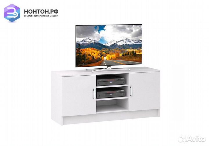 Тумба под тв Лофт белый