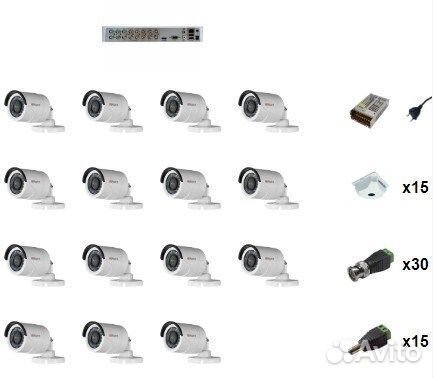 Комплект видеонаблюдения HiWatch 15 камер 1080N