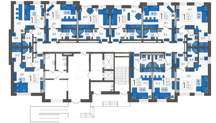 Квартира-студия, 30,5 м², 1/12 эт.