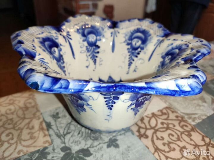 Ваза для фруктов/конфетница гжель