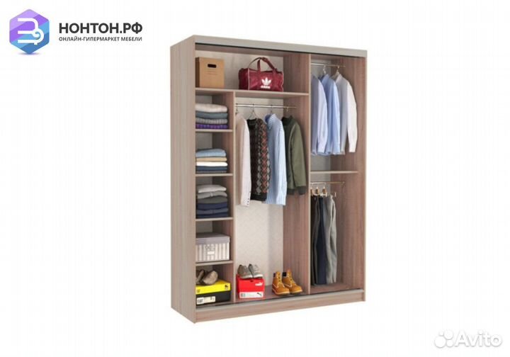 Шкаф-купе Бассо 1-600 розы дуб млечный