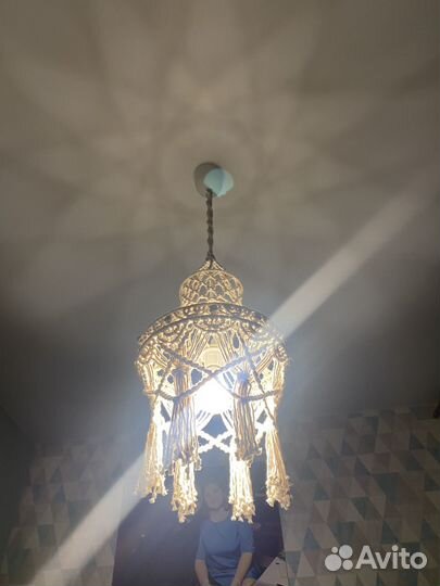 Потолочный абажур макраме