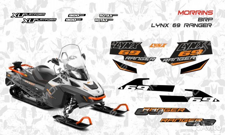 Наклейки на снегоход Lynx Ranger 69