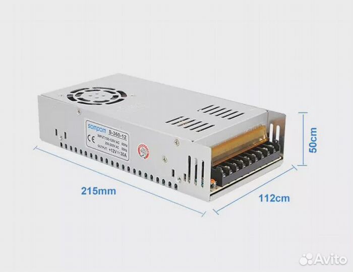 Блок питания 12V 30A 360W, источник питания S-360