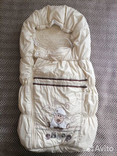 Зимний конверт в коляску на овчине