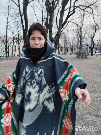 Пончо с волками Перу пончо альпака