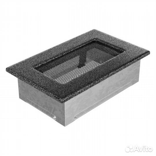 Вент решетка Kratki черная/серебро 17 см 17 см