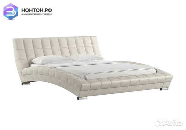 Кровать Оливия светлая серо-бежевая