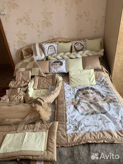 Детская кроватка трансформер 8 в 1 + текстиль