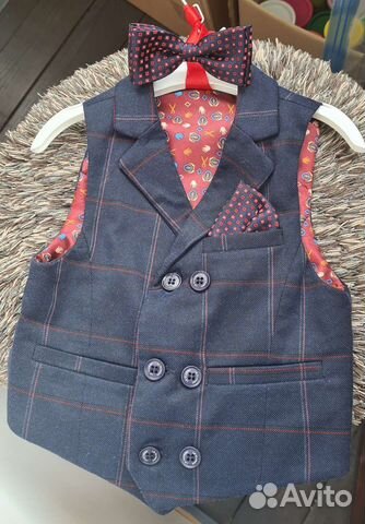 Жилетка нарядная для мальчика 80 - 86