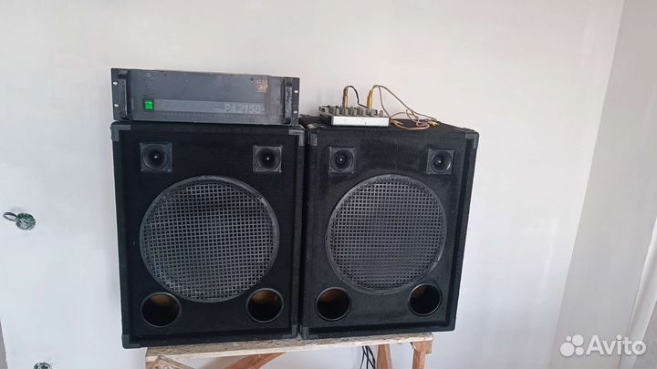 Колонки для свадьбы (комплект+ усилитель+микшер)