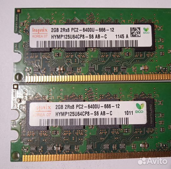 Оперативная память Hynix DDR2 2Gb х 2шт