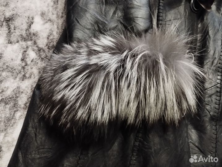 Пальто зимнее женское натуральная кожа, мех