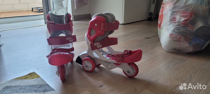 Роликовые коньки детские раздвижные с защитой