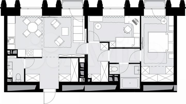 2-к. апартаменты, 66,2 м², 16/25 эт.