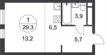 Квартира-студия, 29,3 м², 14/17 эт.