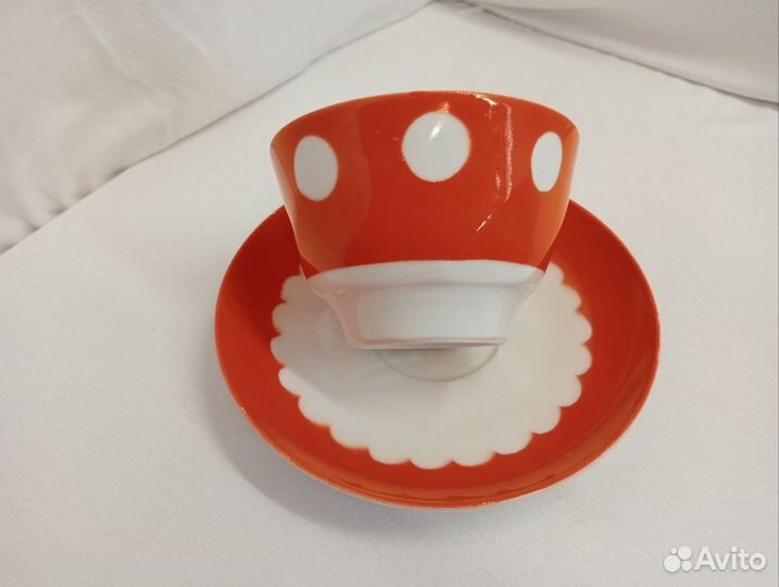 Чайная пара Рига винтаж. Фарфор