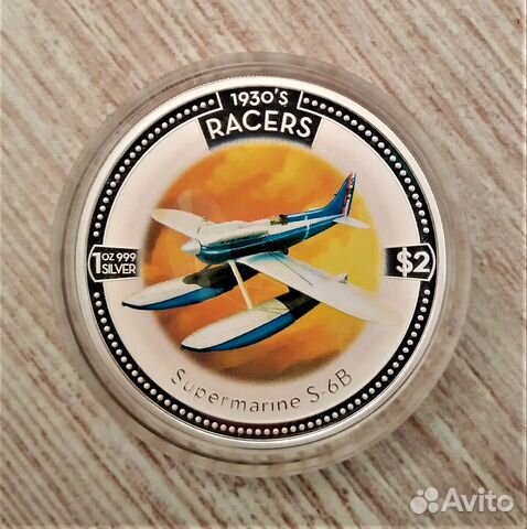 О-ва Кука 2 доллара 2006 г. Самолёт / серебро 1 OZ