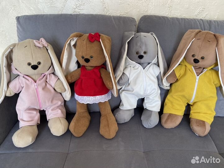 Игрушки заяц мишка ручная работа