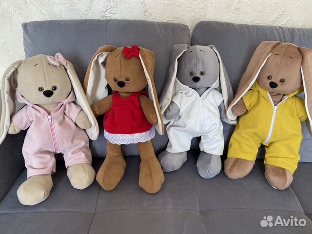 Игрушки заяц мишка ручная работа