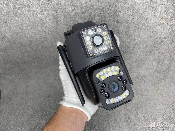 Камера видеонаблюдения с симкартой 4g 2 объектива