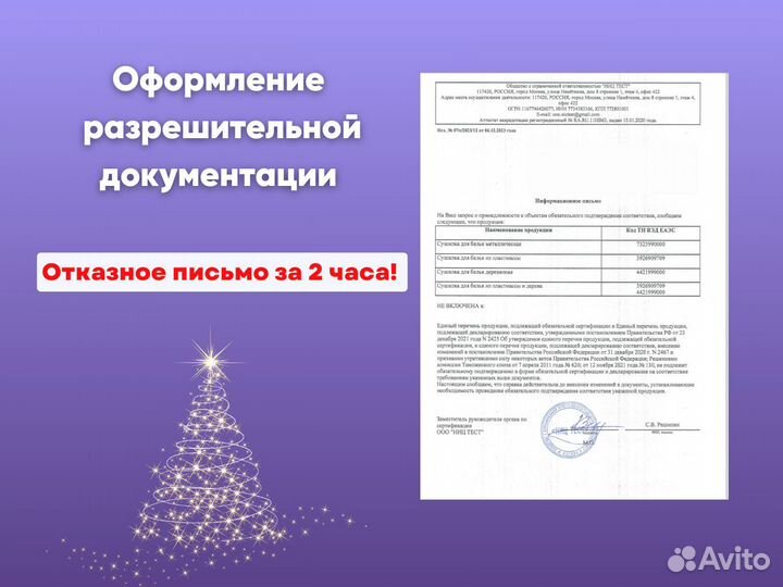 Сертификация для маркетплейсов / Отказное письмо