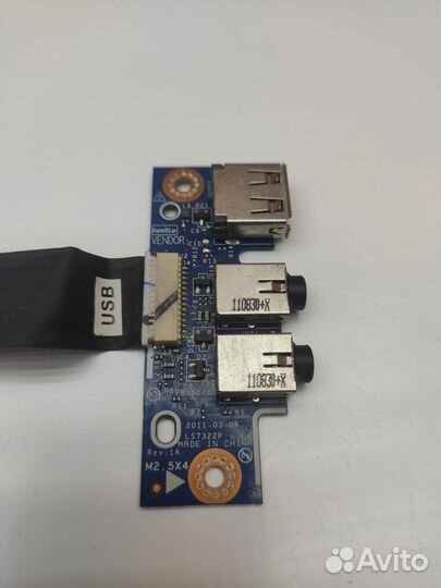 Плата audio и USB с шлейфом Asus X53TA