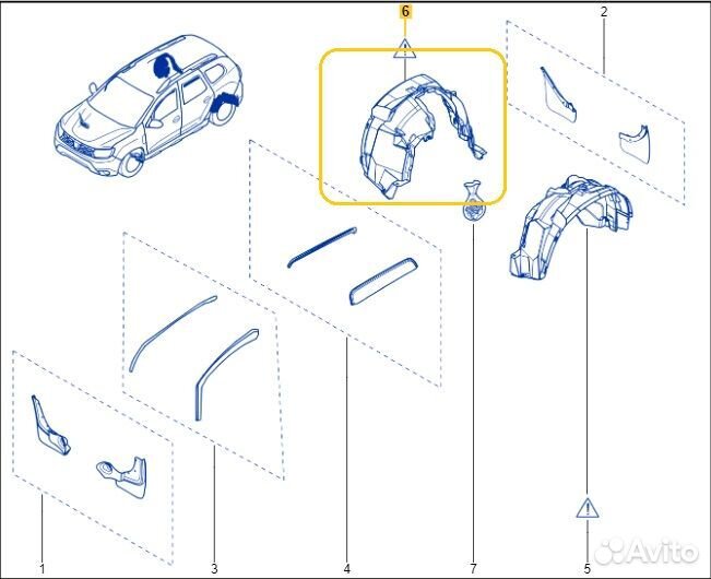 Подкрылок задний правый Renault Duster F4R 2021