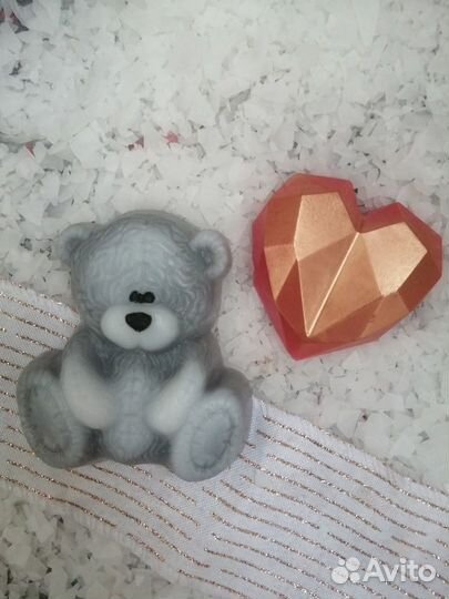 Мишка Тедди. Сердце. Мыло ручной работы