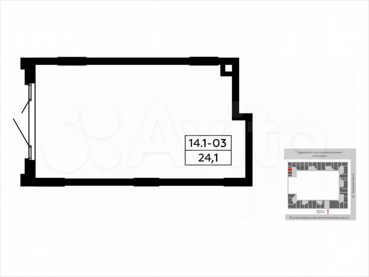 Аренда, торговое помещение площадью 24.4 кв.м
