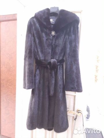 Шуба норковая с капюшоном