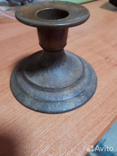 Старинный бронзовый подсвечник