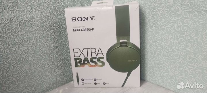 Наушники Sony MDR-XB550AP зелёные