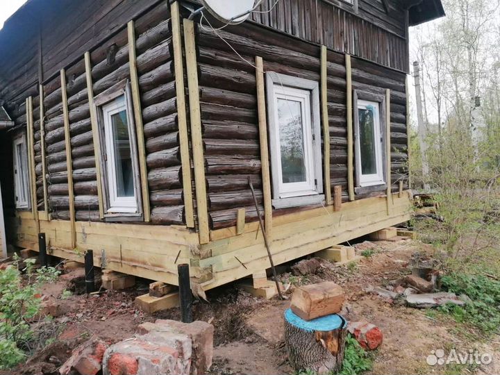 Ремонт фундамента и подьём дома