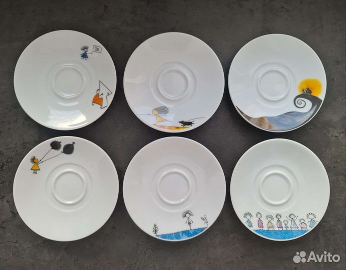 Оригинальный кофейный сервиз на 6 персон новый