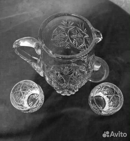 Хрустальный кувшин и менажница СССР
