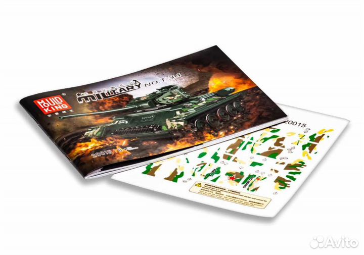 Танк т34 конструктор с пультом ду совместим с Lego