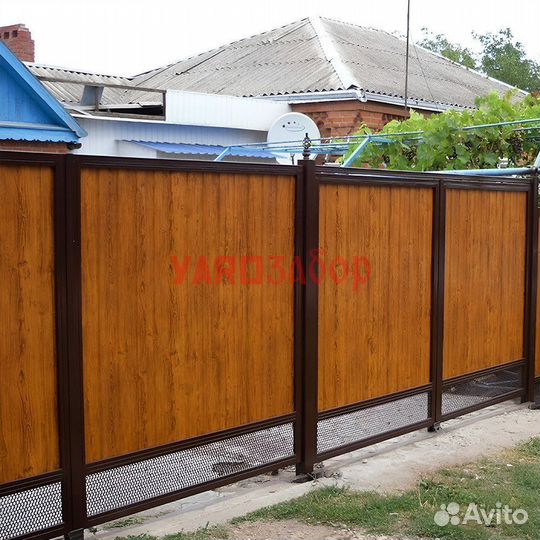 Забор из профнастила и сетки в Пречистом