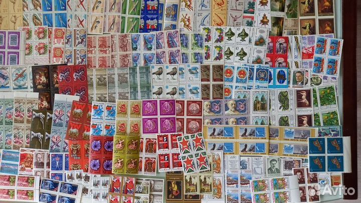 Марки СССР 100 чистых квартблоков за все
