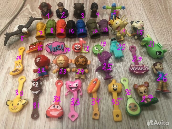 Мстители, покемон, гарри поттер, киндер