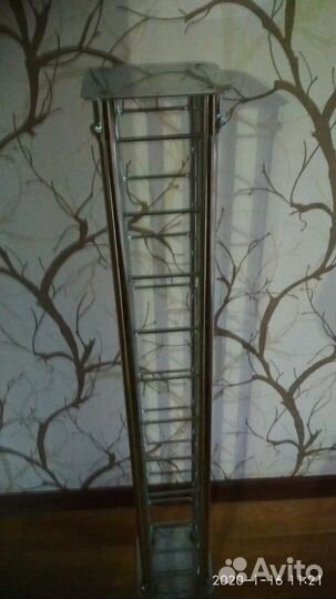 Колонна квадратная металл хромированный