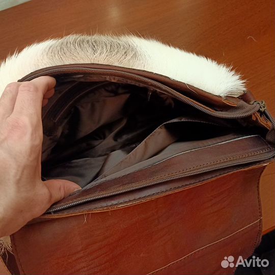 Сумка женская из оленьей кожи и меха