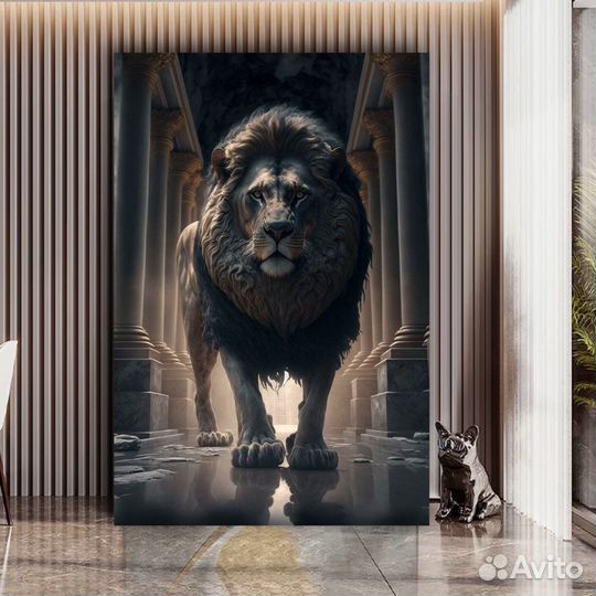 Картина маслом на холсте большая Лев