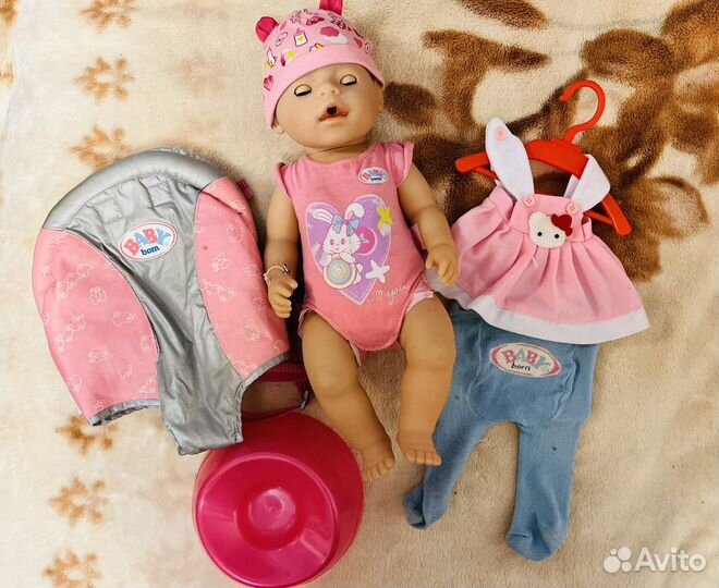 Кукла baby born переноска бэби борн