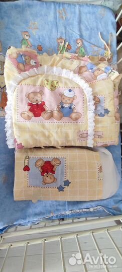 Мягкие борта и балдахин для детской кроватки