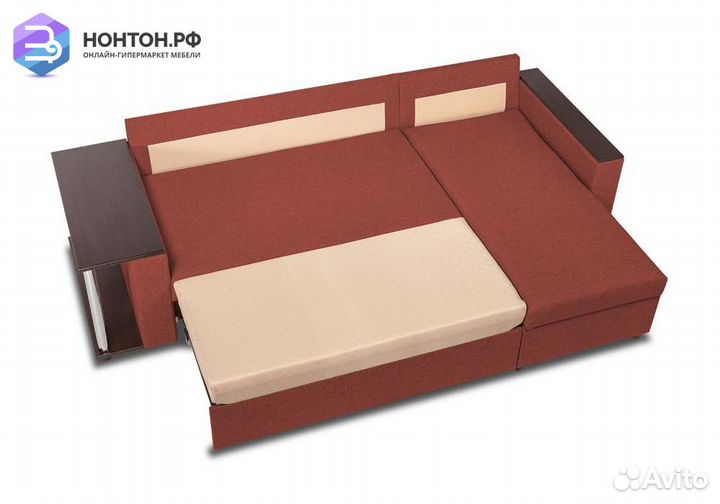 Диван угловой дельфин Форест терракотовый