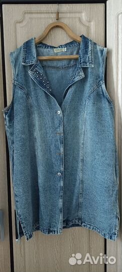 Джинсовая жилетка женская
