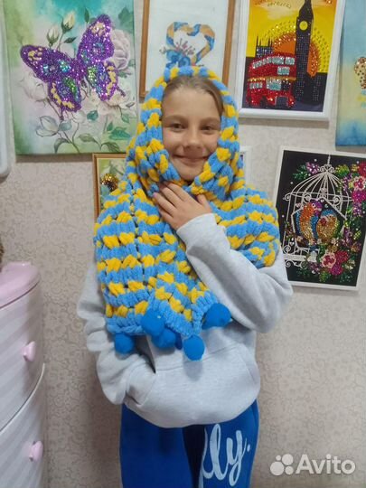 Вязаный шарф для деыочки