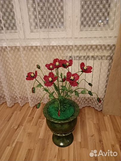 Маки из бисера