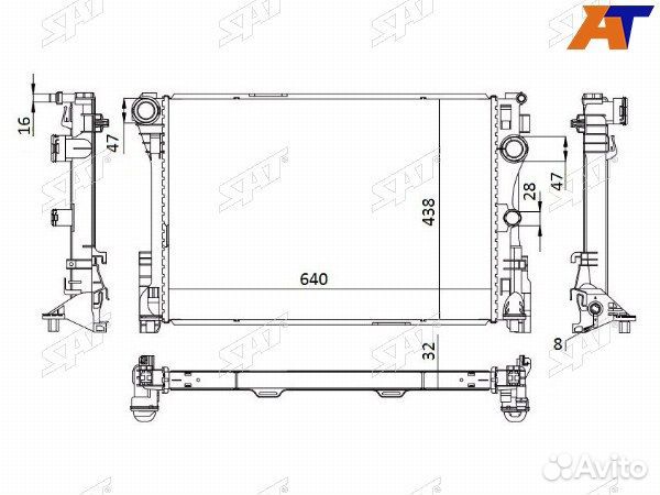 Радиатор mercedes C-class W204 06-14, mercedes CLS